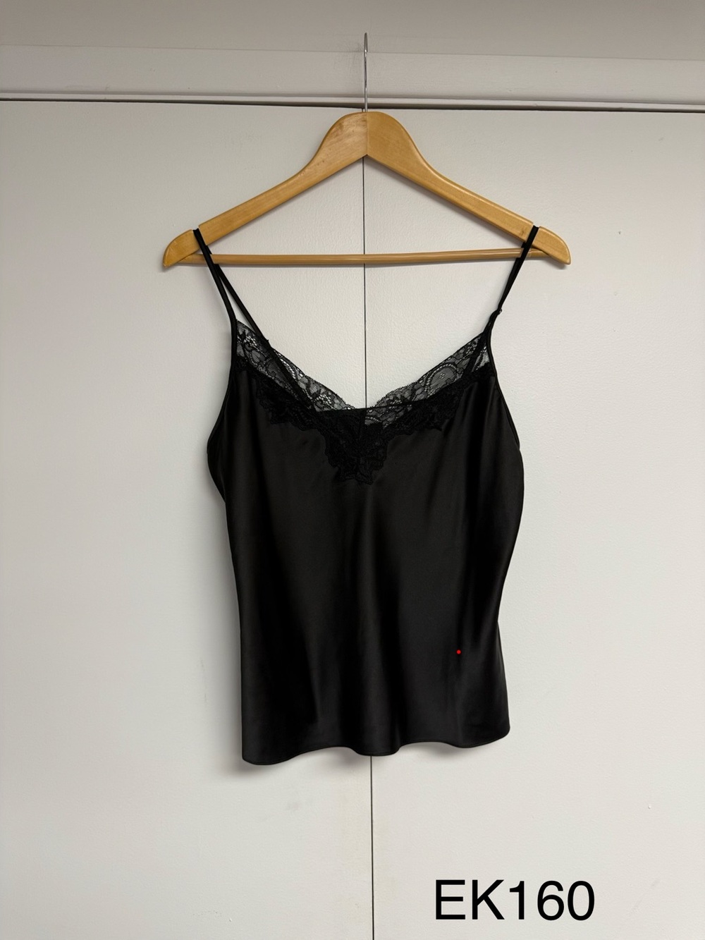 In Bloom by Jonquil Grace Black Satin Lace Camisole Tank Top XS